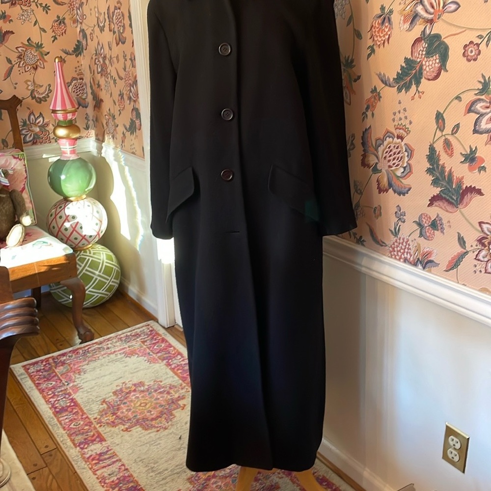 Linda Richard’s full-length, wool fleece coat.